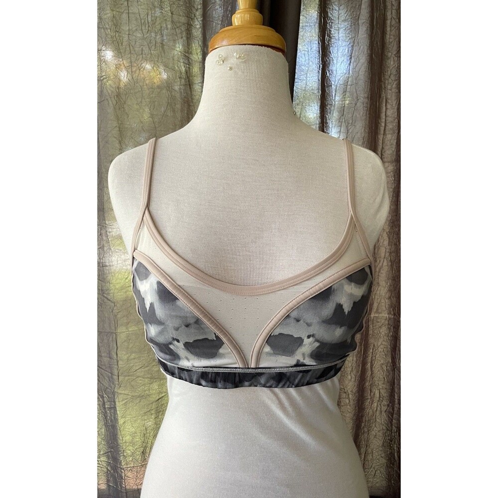 LULULEMON Mesh Window Sports Bra Women's 2 Cloudy Print Exercise Gym Size 10
